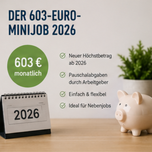 Der 603-Euro-Minijob 2026: Das müssen Arbeitgeber zu Grenzen, Prognosen und neuen RV-Regeln wissen