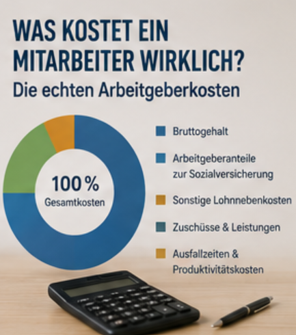 Was kostet ein Mitarbeiter wirklich? Die echten Arbeitgeberkosten 2026 im Lohnbüro-Check