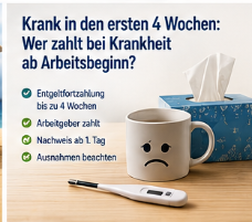 Krank in den ersten 4 Wochen: Wer zahlt bei Krankheit ab Arbeitsbeginn?