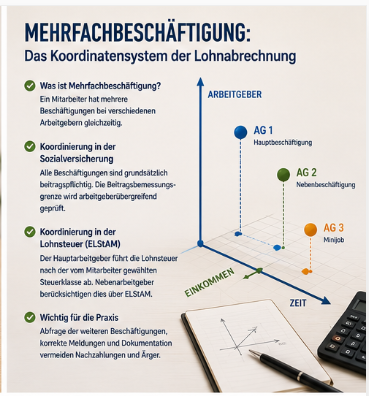 Mehrfachbeschäftigung: Das Koordinatensystem der Lohnabrechnung